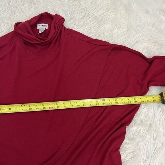 Kate & Mallory Red Stretch Rayon Dolman Sleeved Tulip Wrap Knit Pullover Size XL - Picture 5 of 10